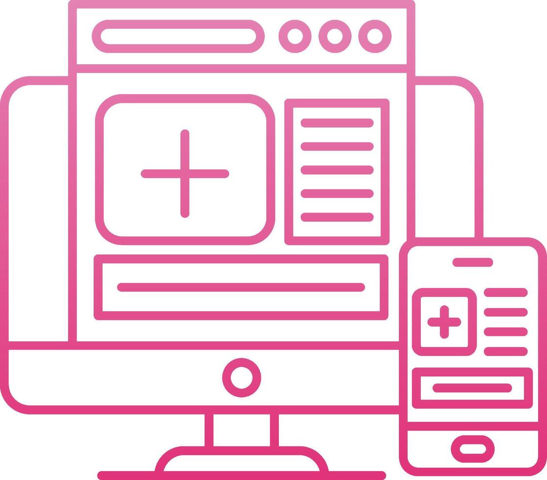 Responsive Line Gradient Icon vector