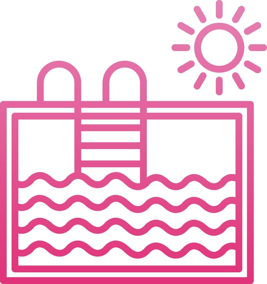Swimming Pool Line Gradient Icon vector