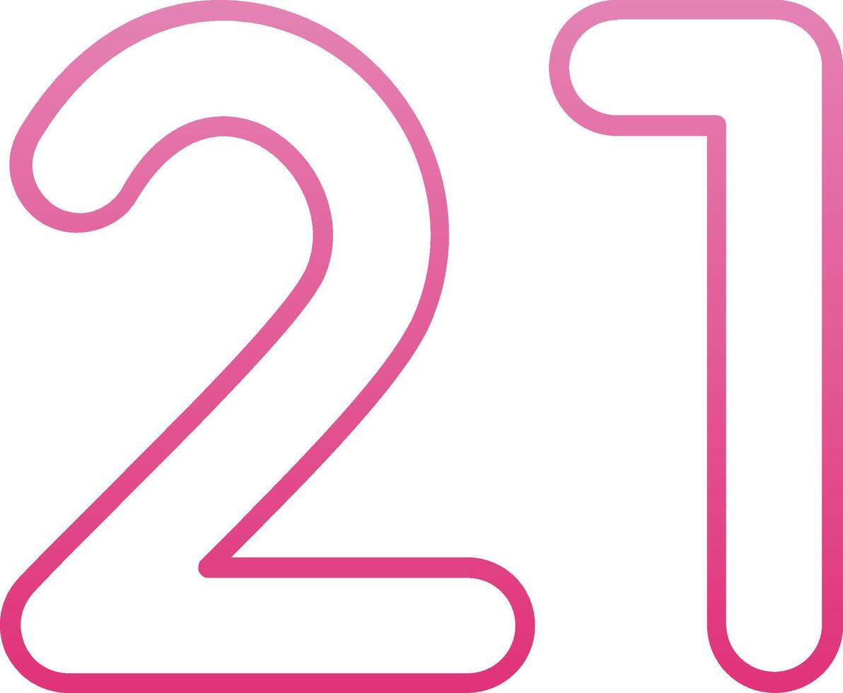 Twenty one Line Gradient Icon vector