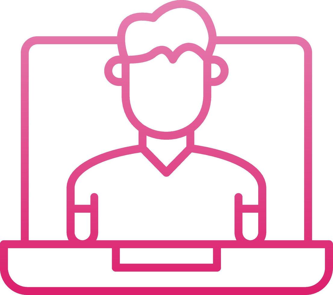 OnLine Gradient Coach Line Gradient Icon vector