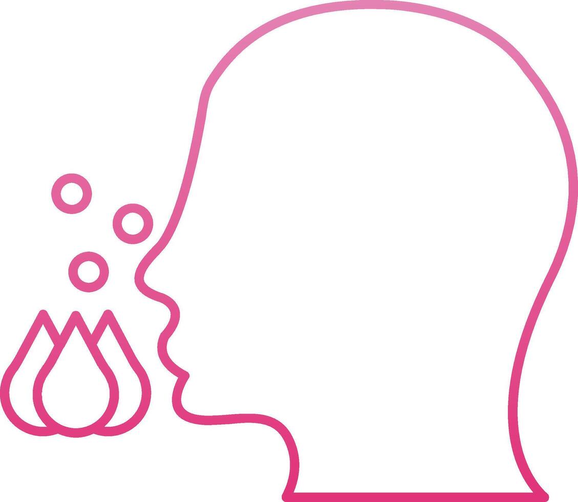 Pollen Allergy Line Gradient Icon vector