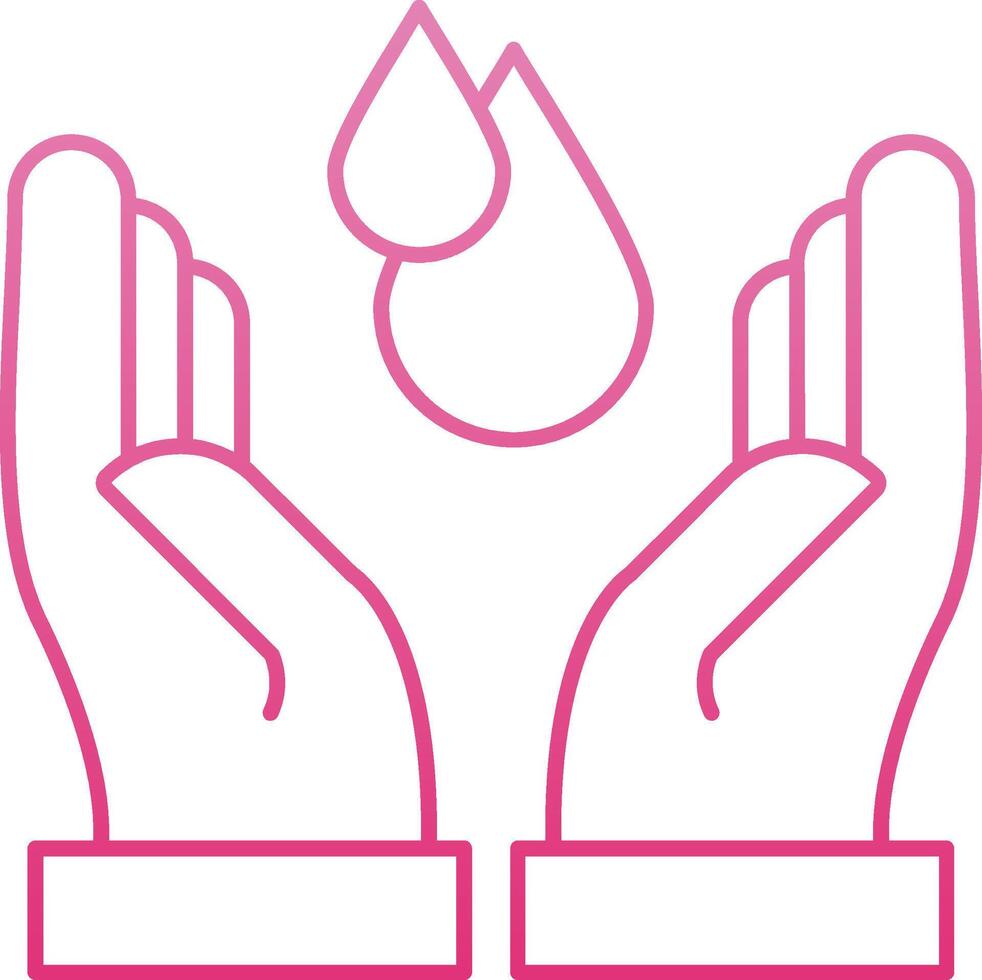 Save Water Line Gradient Icon vector