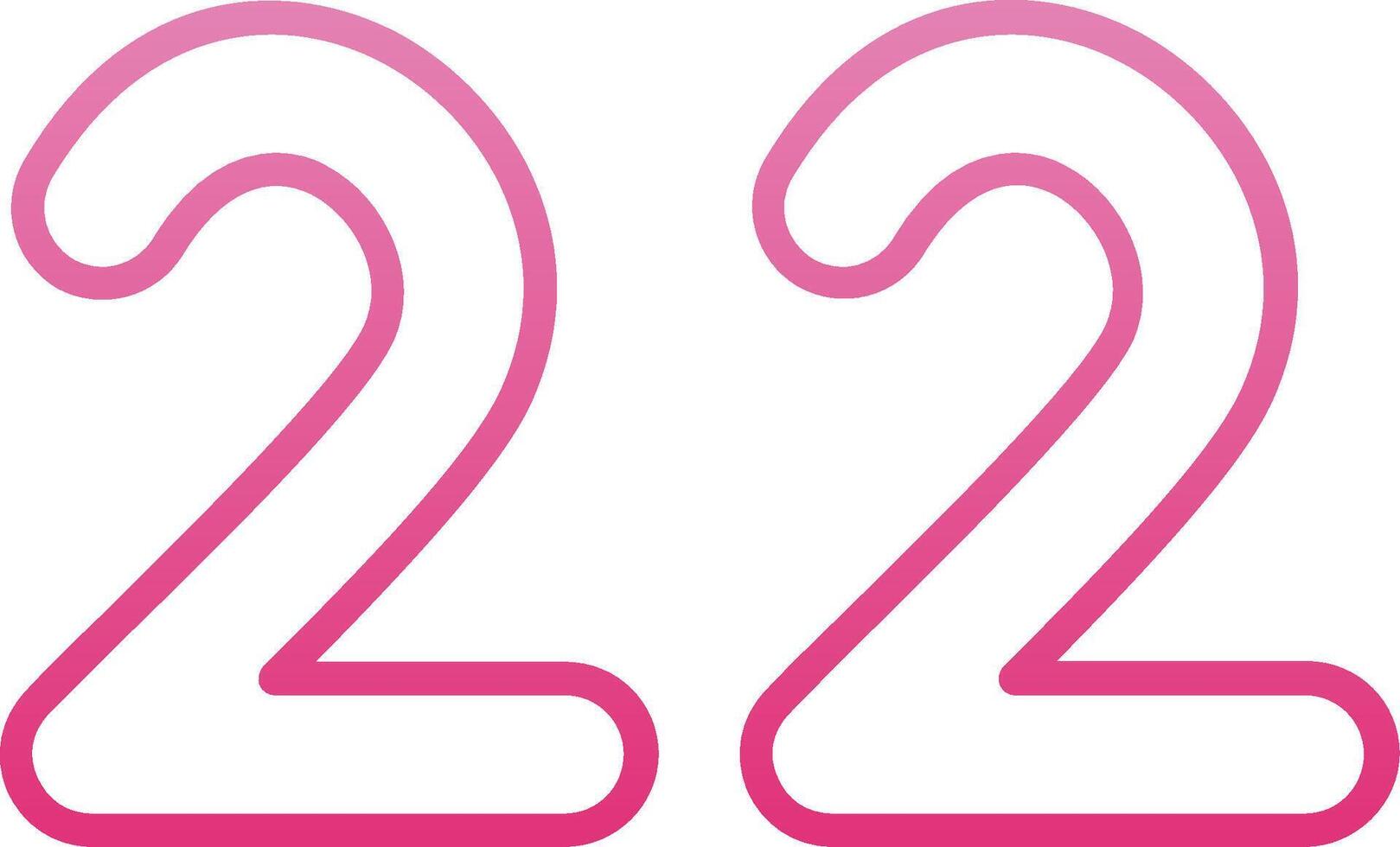 Twenty two Line Gradient Icon vector