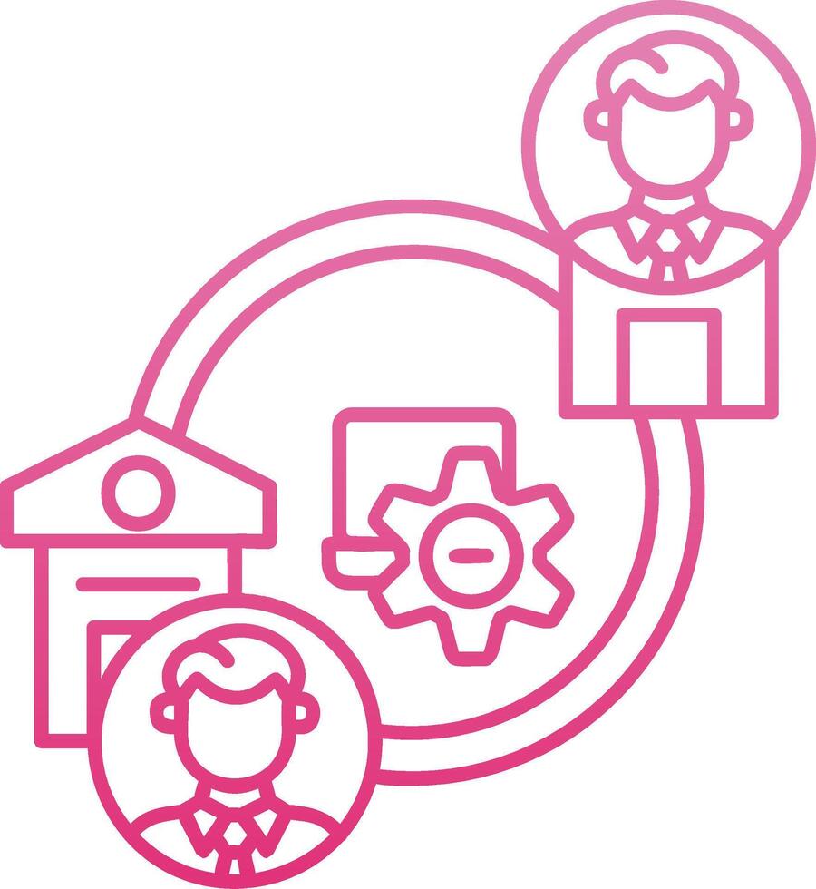Hybrid Work Line Gradient Icon vector
