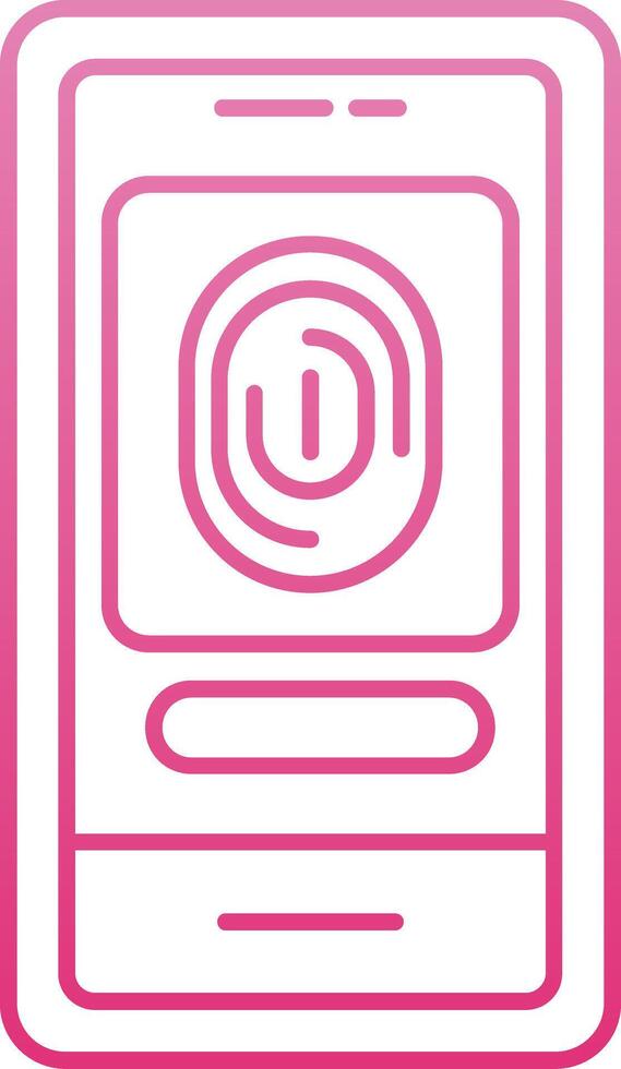Fingerprint Scanner Line Gradient Icon vector
