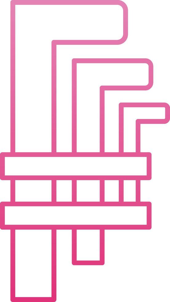 Hex Key Line Gradient Icon vector