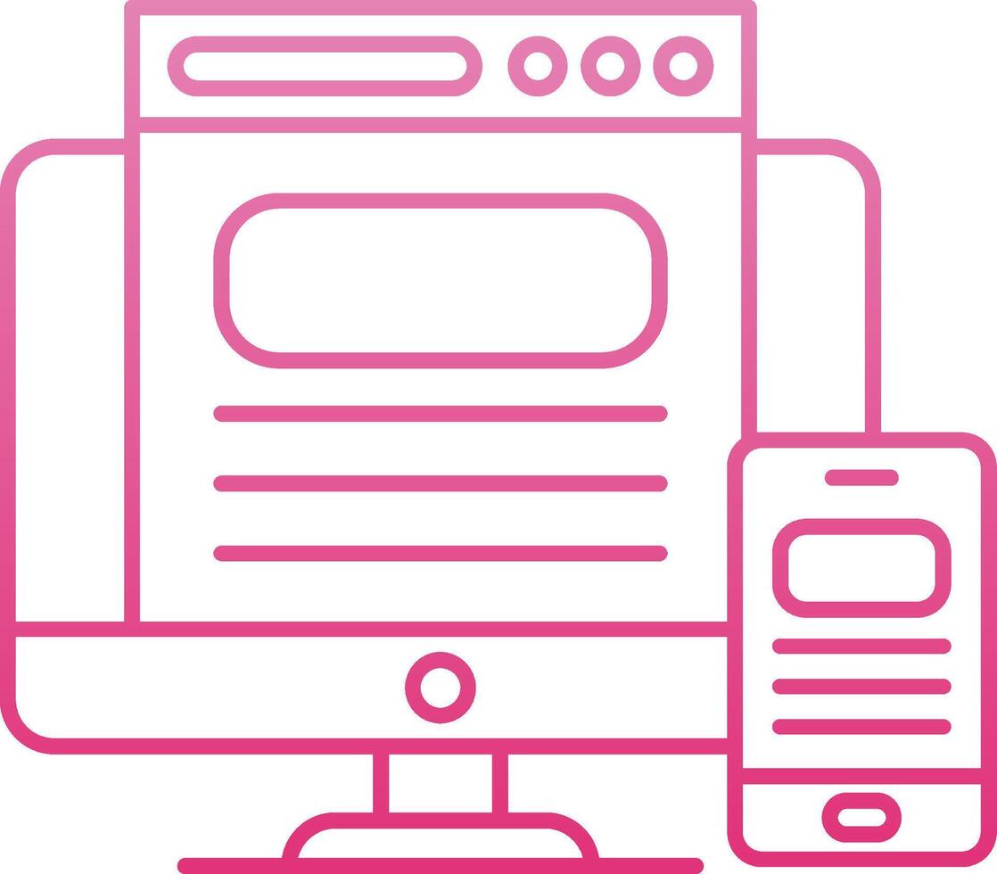 Responsive Design Line Gradient Icon vector