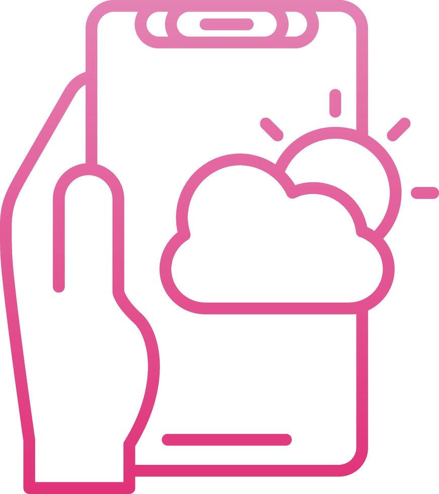 Weather Forecast Line Gradient Icon vector
