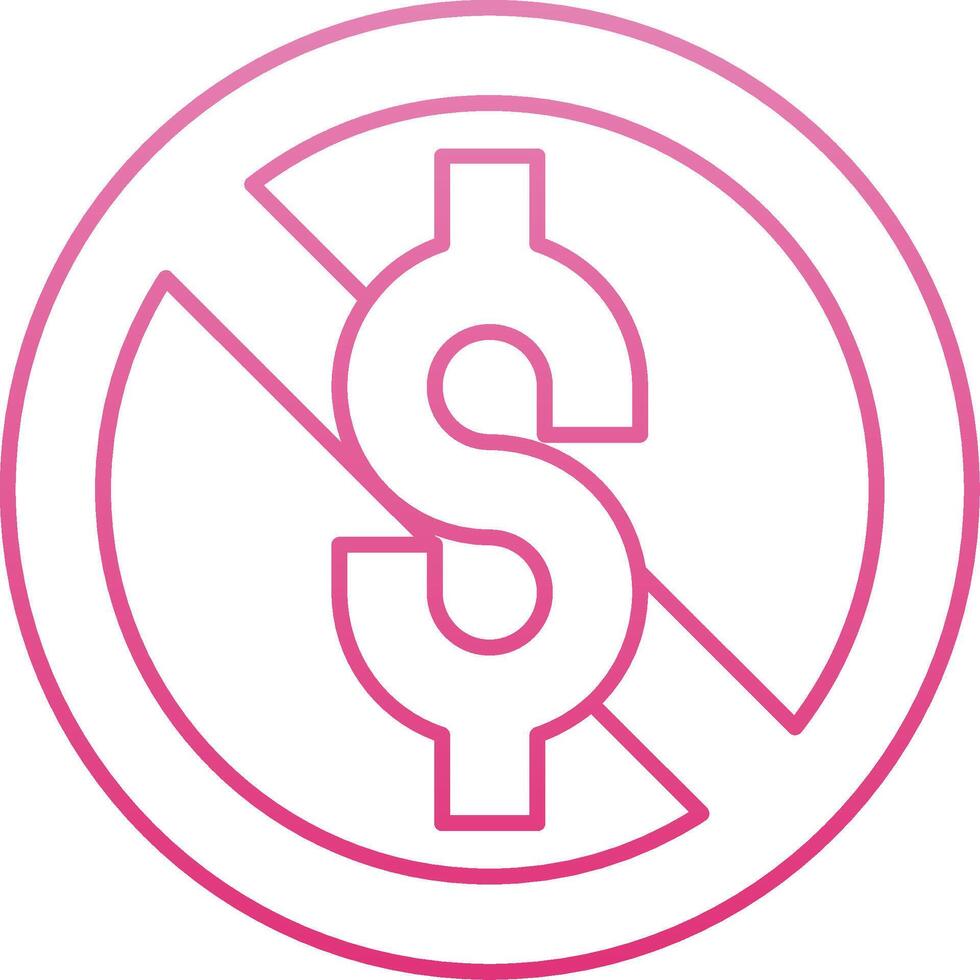 No Sales Line Gradient Icon vector