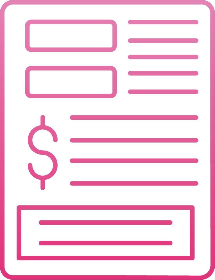 Bills Line Gradient Icon vector