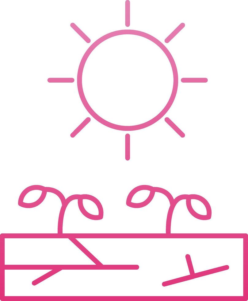 Desertification Line Gradient Icon vector