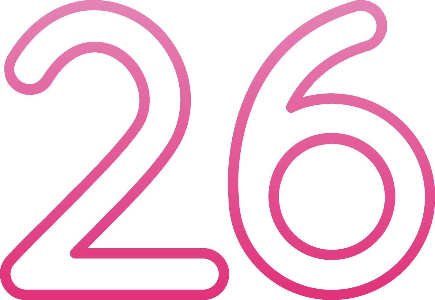 Twenty six Line Gradient Icon vector