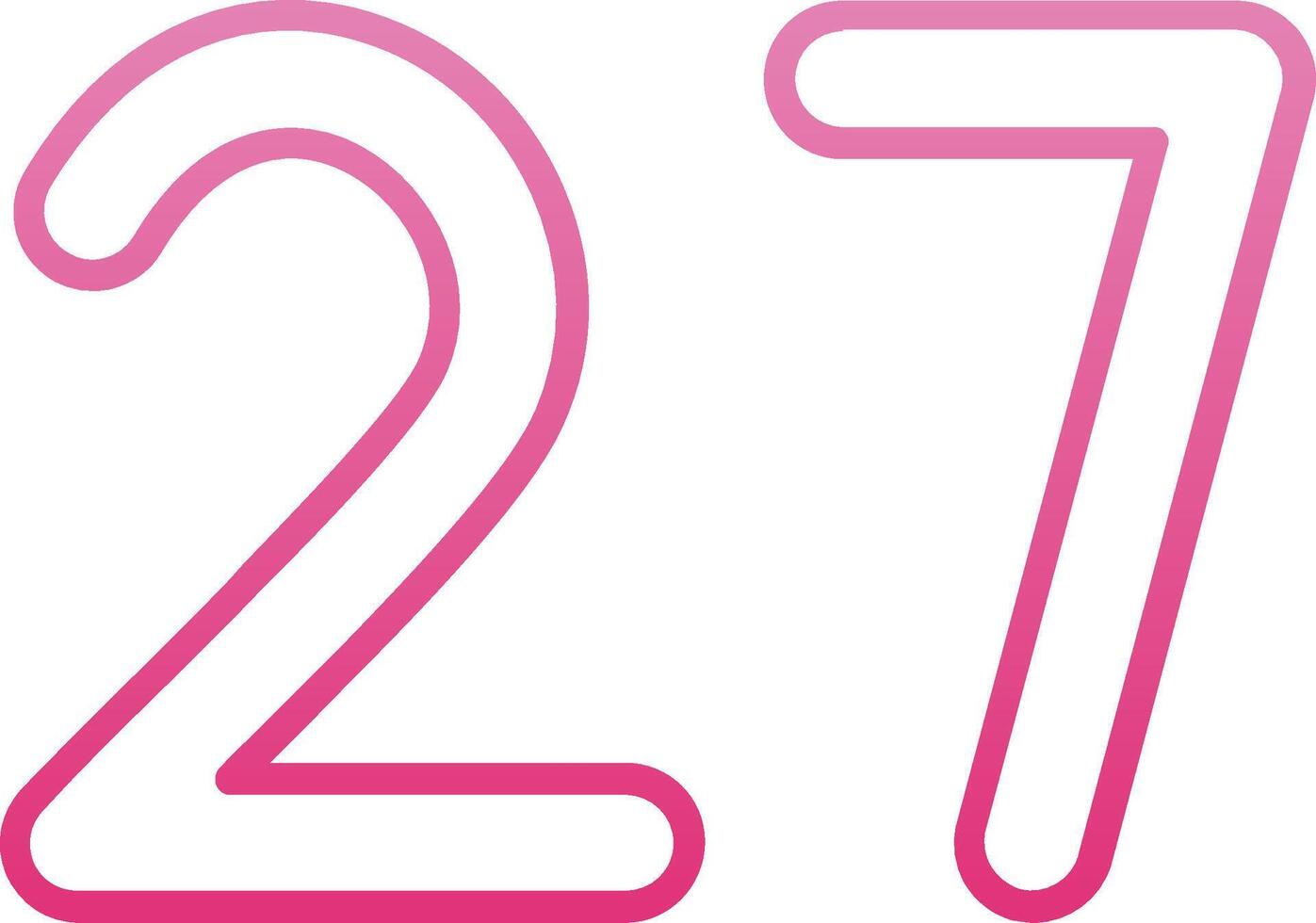 Twenty seven Line Gradient Icon vector
