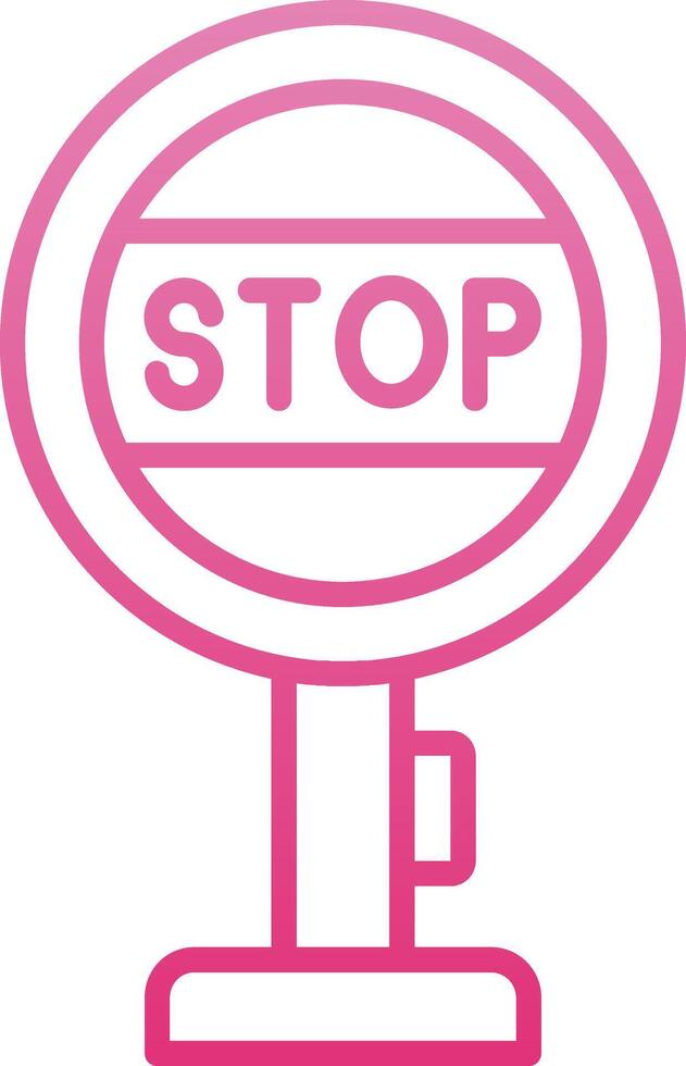 Stop Sign Board Line Gradient Icon vector
