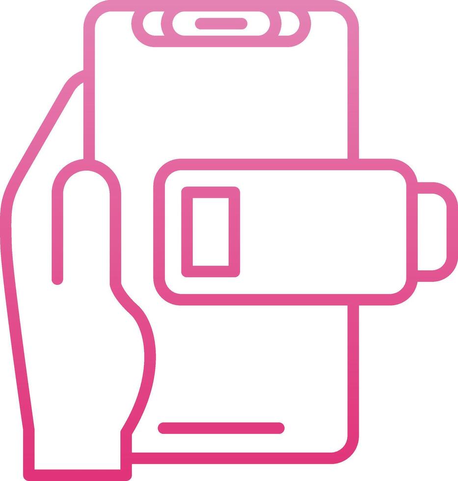 Low Battery Line Gradient Icon vector