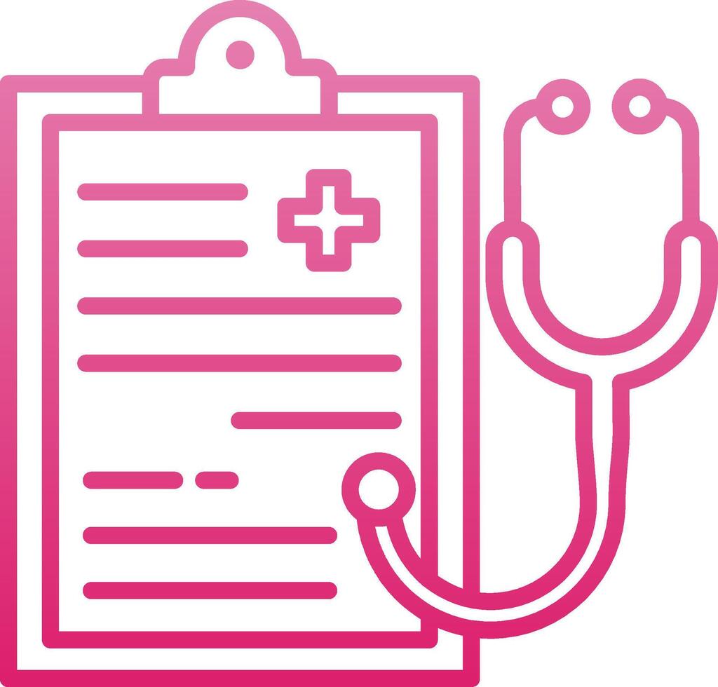 Medical Check Line Gradient Icon vector