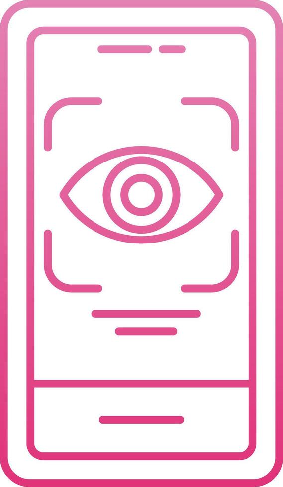 Retina Scanner Line Gradient Icon vector