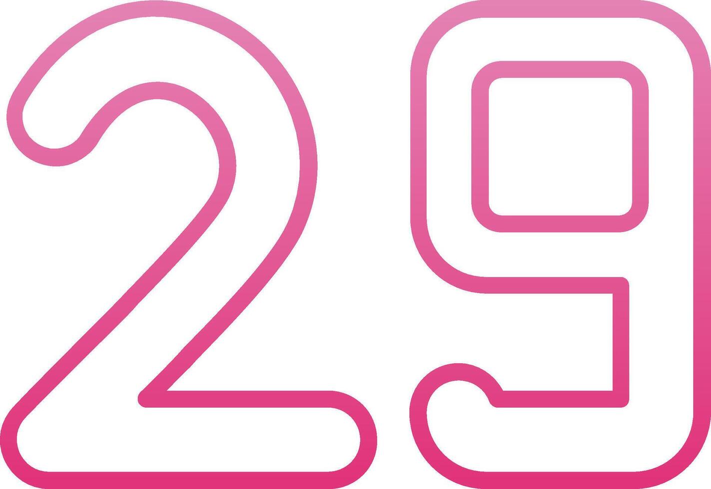 Twenty nine Line Gradient Icon vector