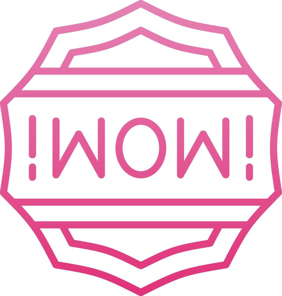 Wow Line Gradient Icon vector