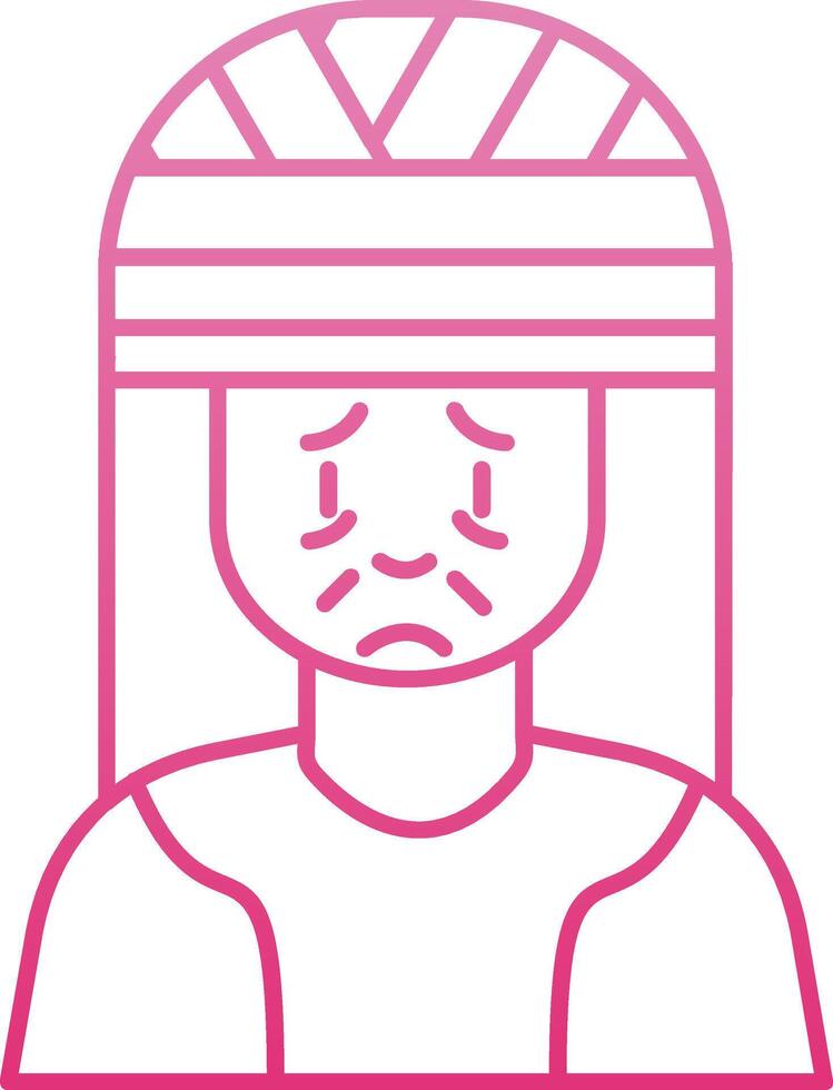Head Injury Line Gradient Icon vector