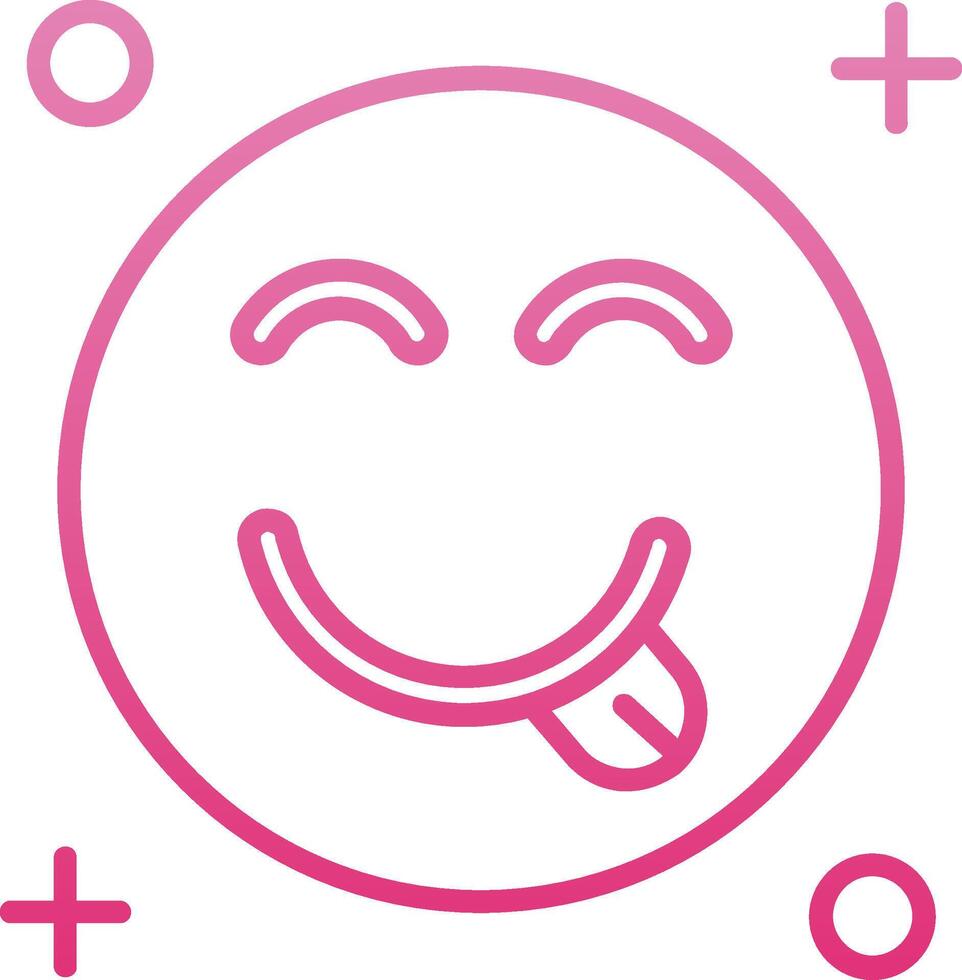 Tongue Line Gradient Icon vector