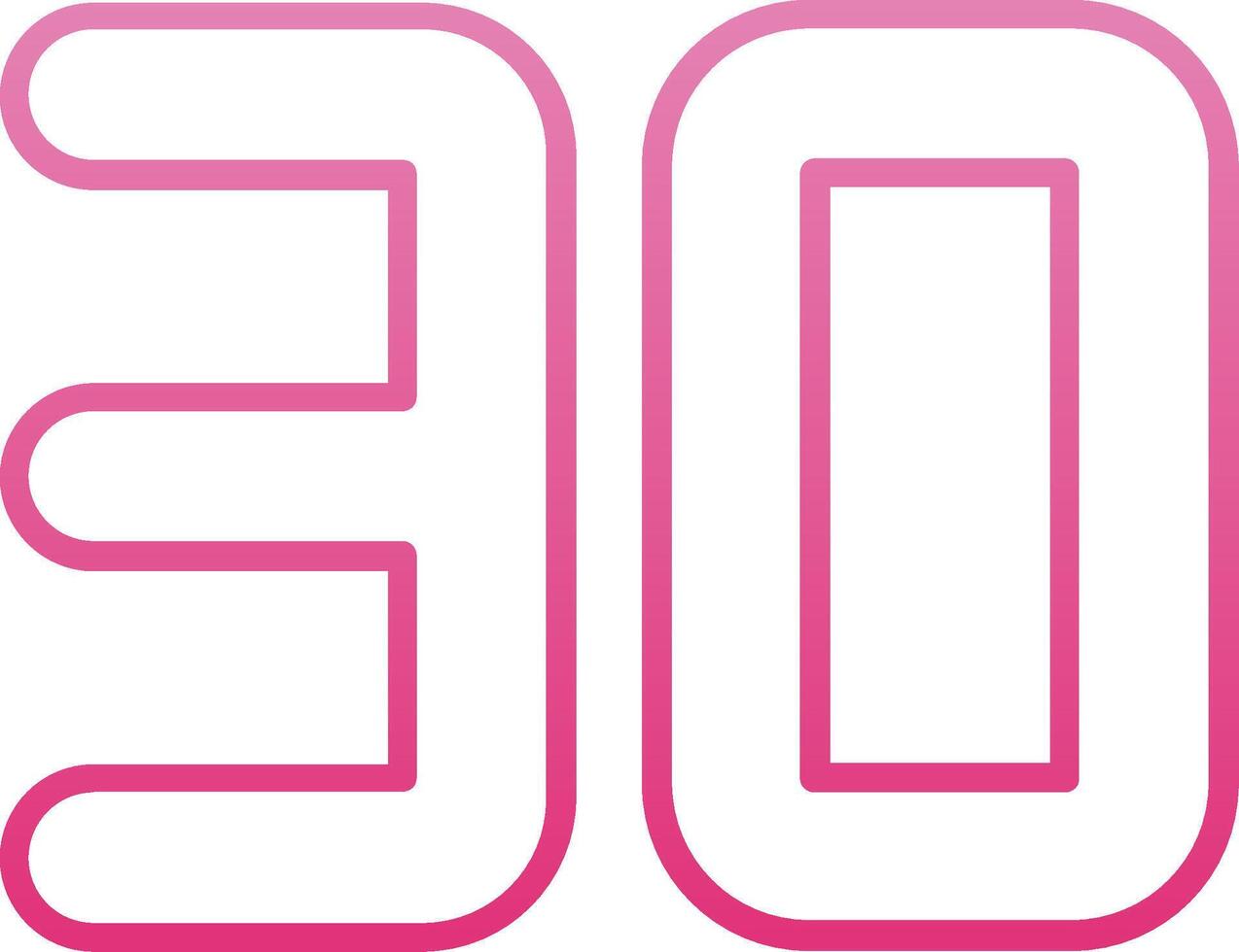 Thirty Line Gradient Icon vector
