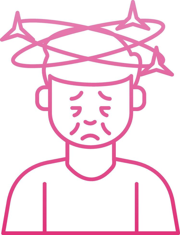 Dizziness Line Gradient Icon vector