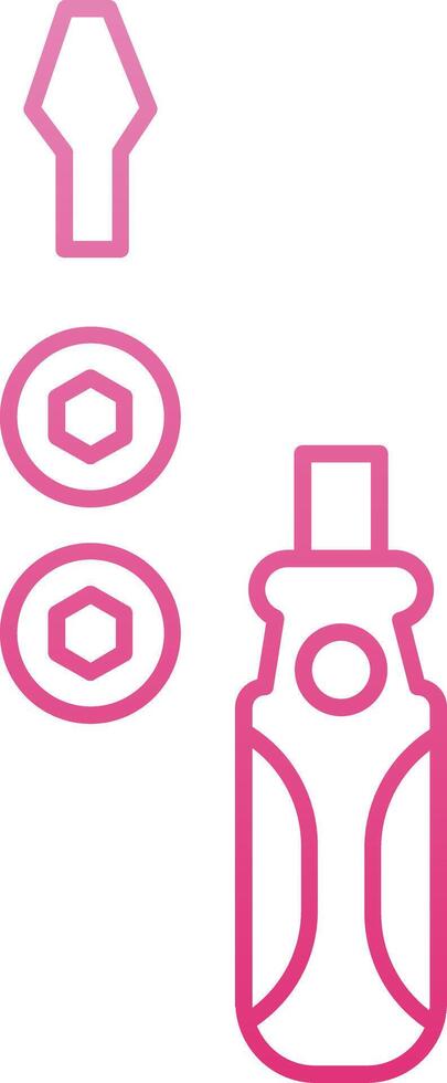 Screwdriver Line Gradient Icon vector