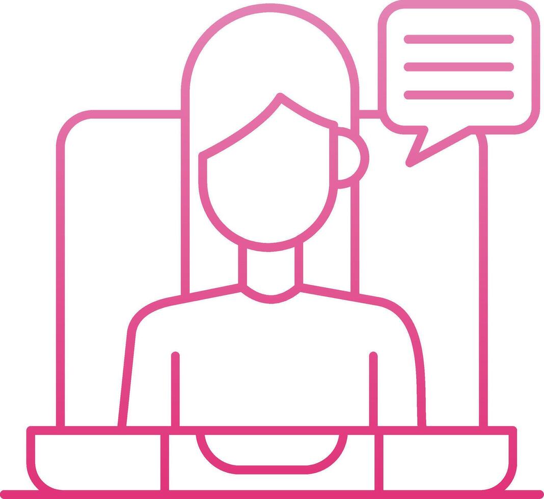 Virtual Meeting Line Gradient Icon vector