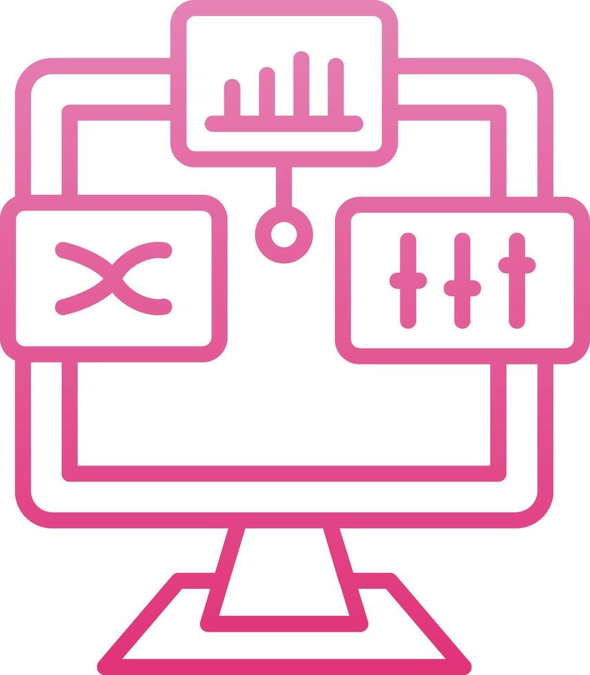 Analysis Line Gradient Icon vector