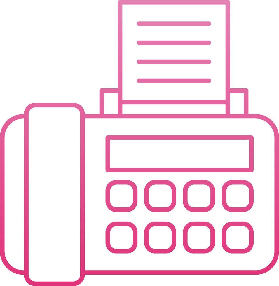 Fax Line Gradient Icon vector