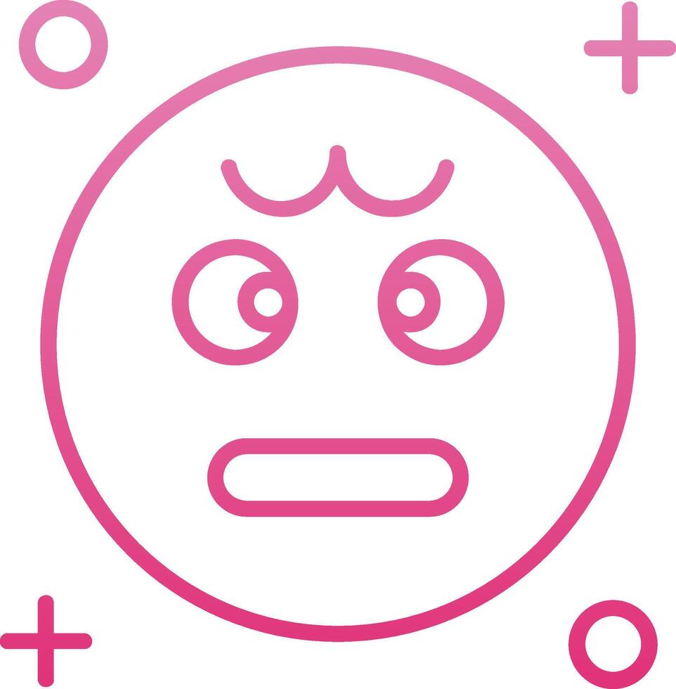 Angry Line Gradient Icon vector
