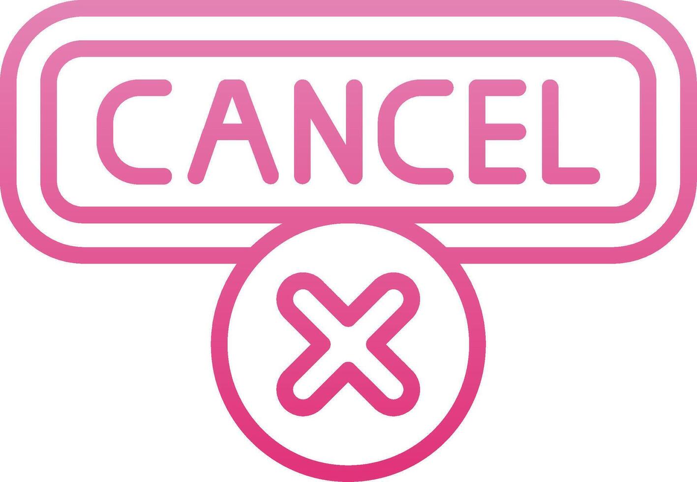 Cancel Line Gradient Icon vector