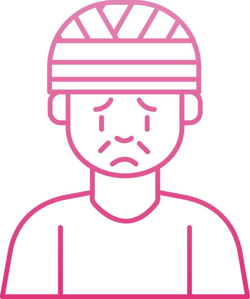 Head Injury Line Gradient Icon vector