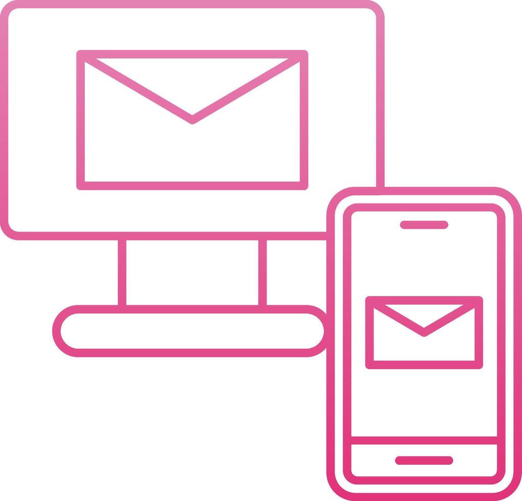 Mails Exchange Line Gradient Icon vector