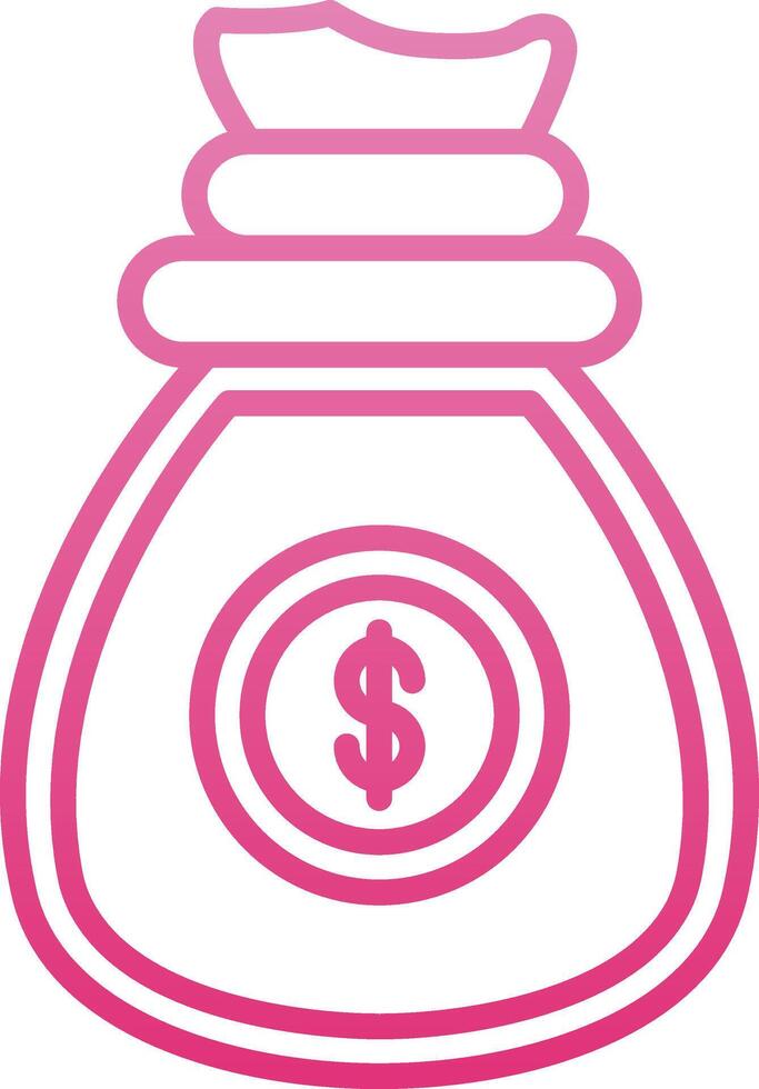 Money Line Gradient Icon vector