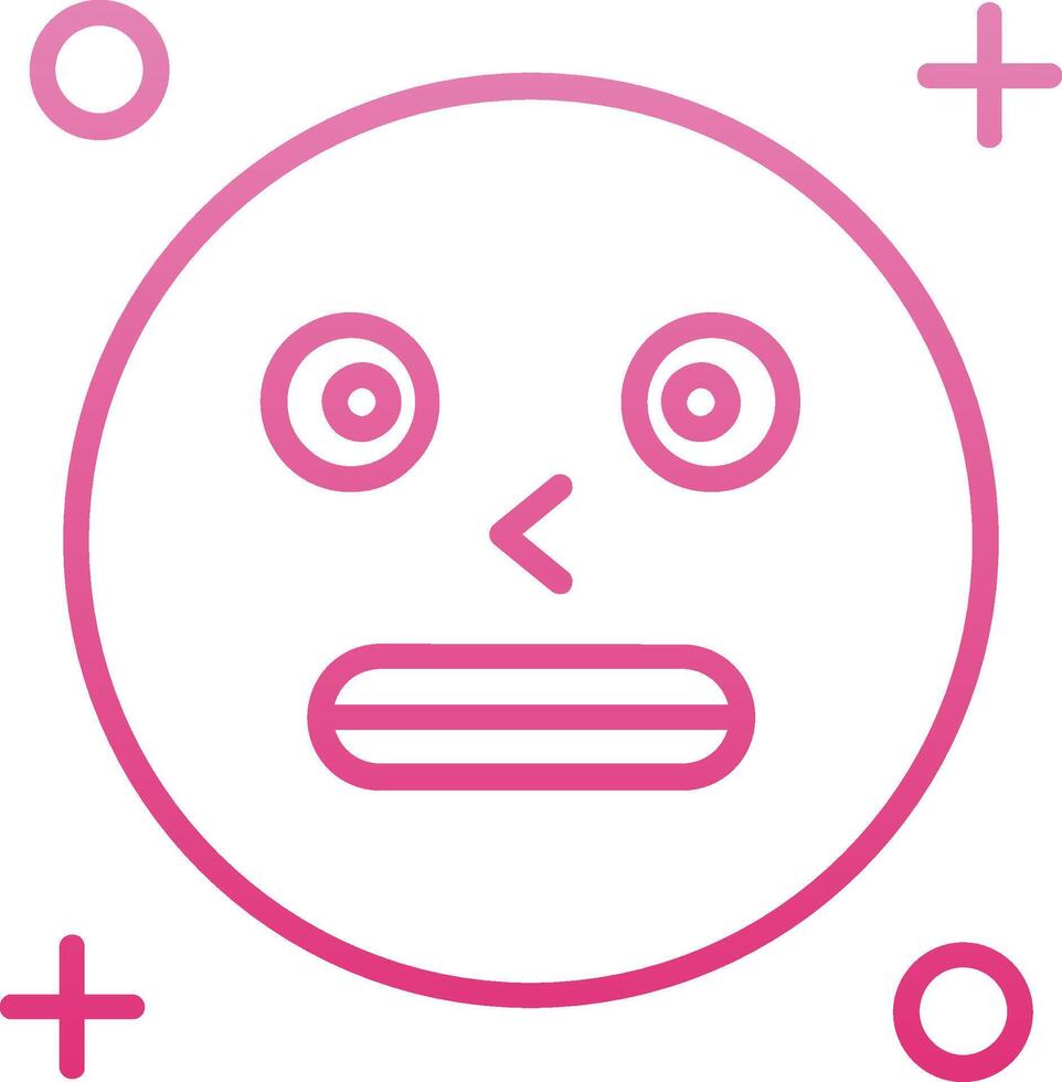 Shocked Line Gradient Icon vector
