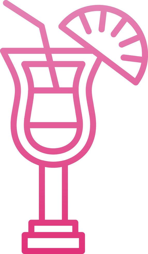 Cocktail Line Gradient Icon vector