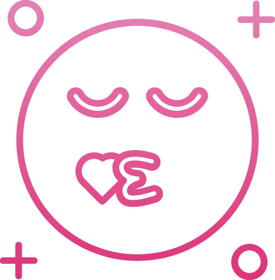 Kiss Line Gradient Icon vector