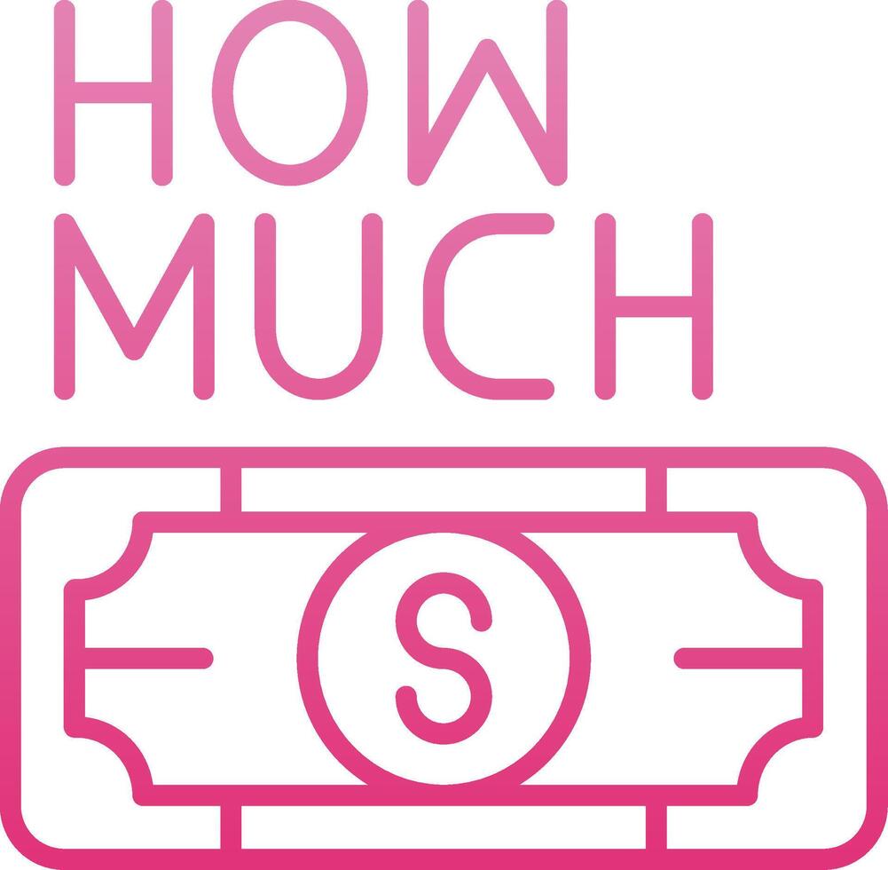 How Much Line Gradient Icon vector