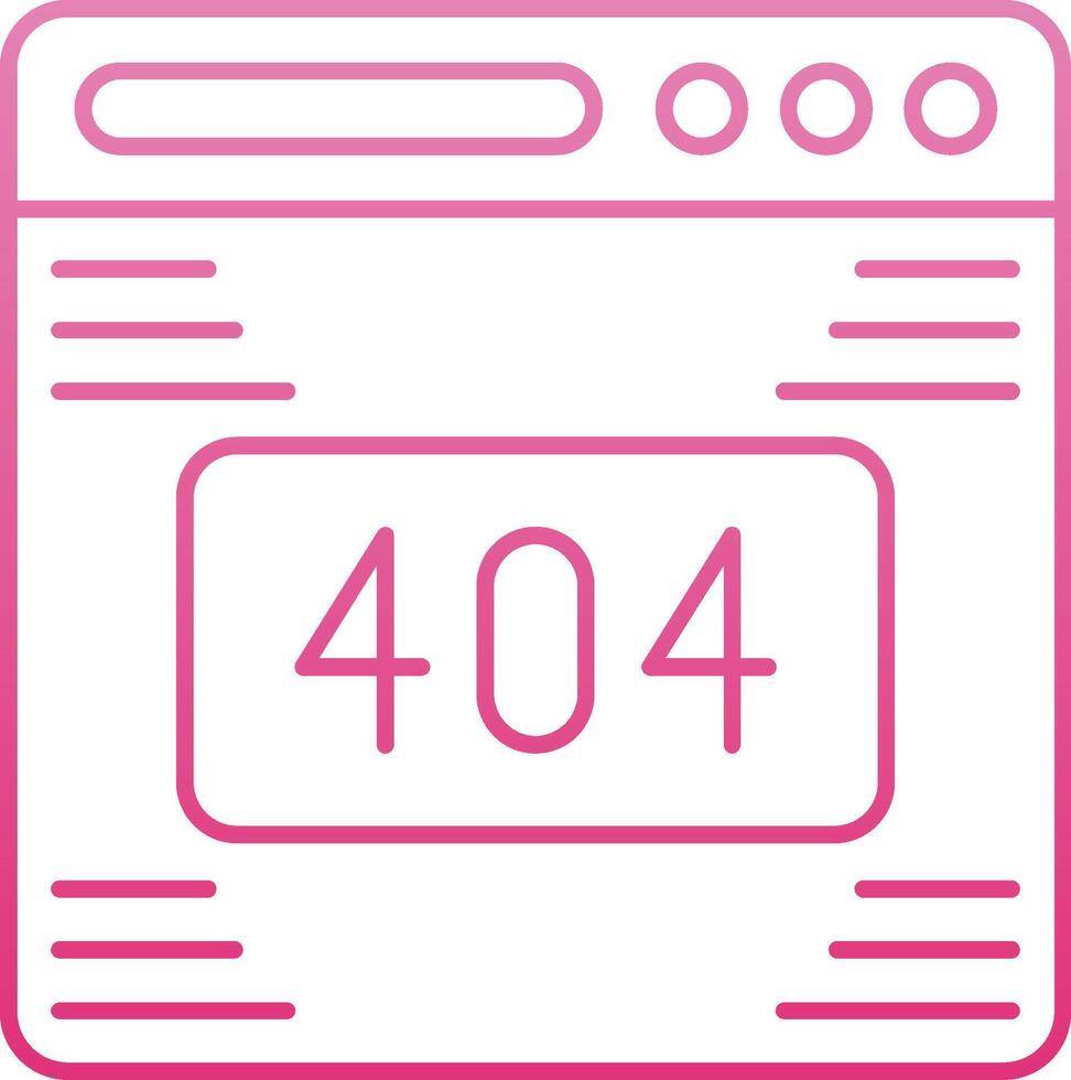 404 Error Line Gradient Icon vector