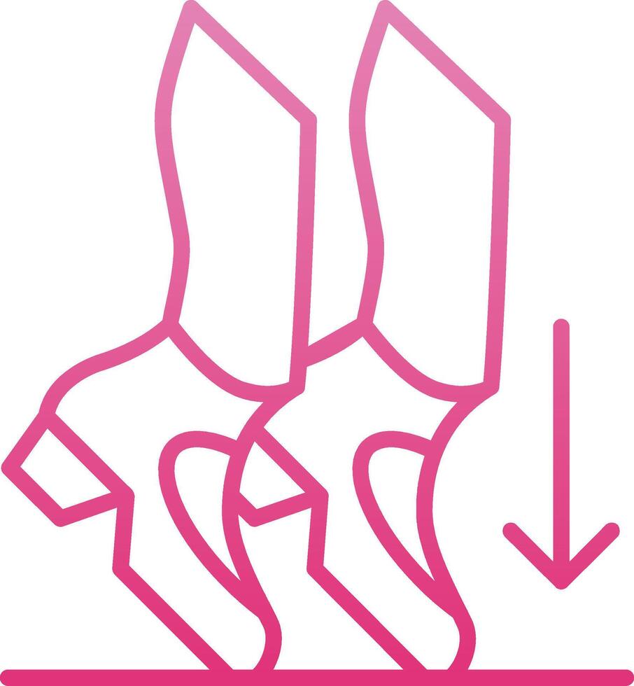Toe Stand Line Gradient Icon vector