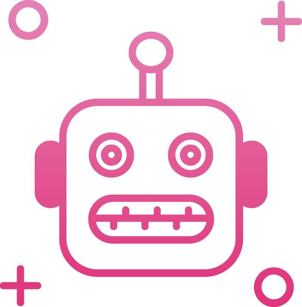 Robot Line Gradient Icon vector
