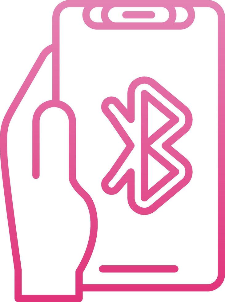 Bluetooth Line Gradient Icon vector