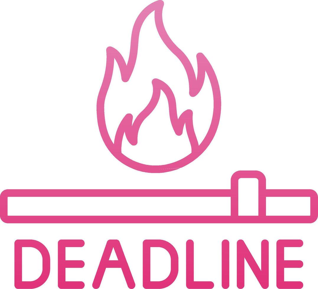 DeadLine Gradient Line Gradient Icon vector