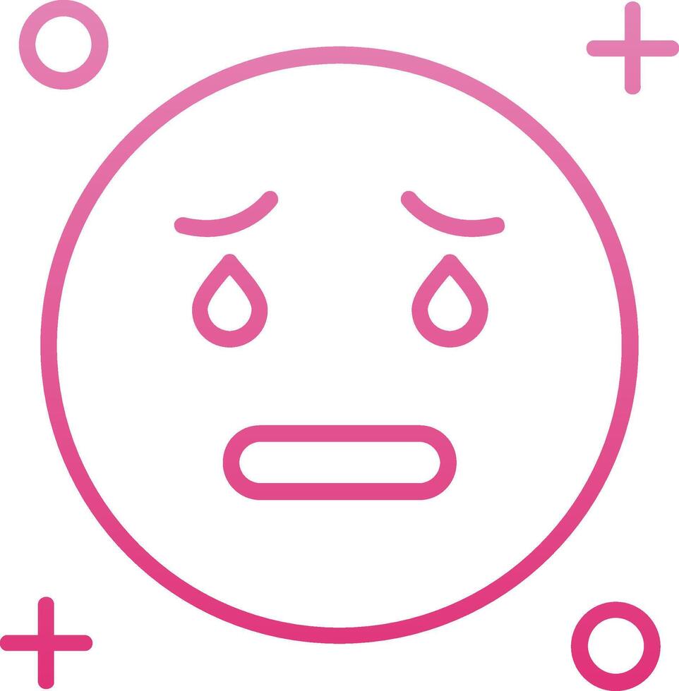 Cry Line Gradient Icon vector