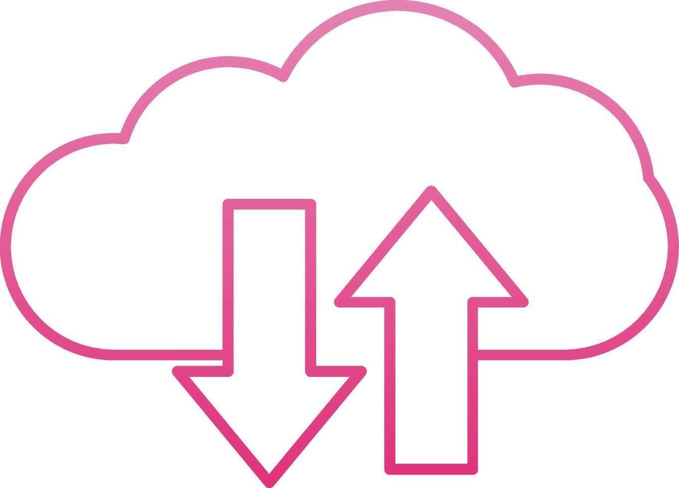 Cloud Upload And Download Line Gradient Icon vector