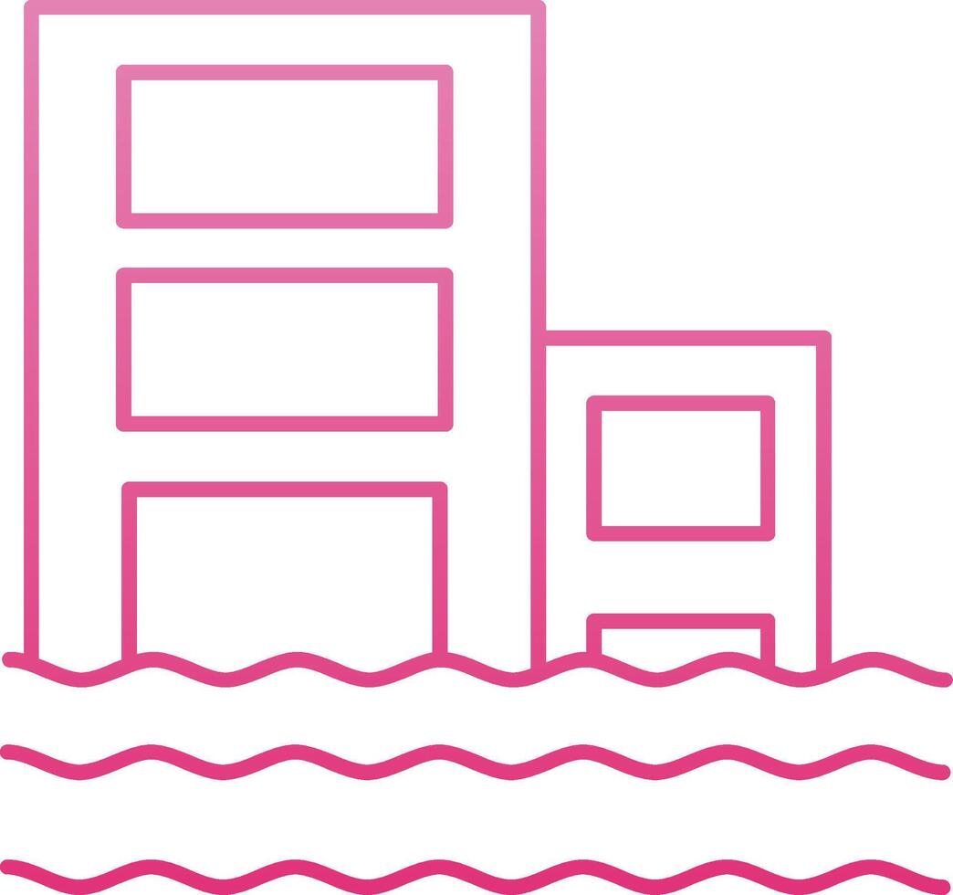 Flood Line Gradient Icon vector