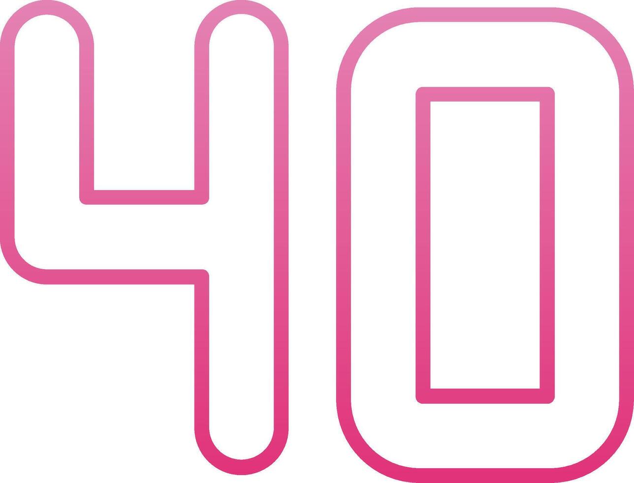 Forty Line Gradient Icon vector