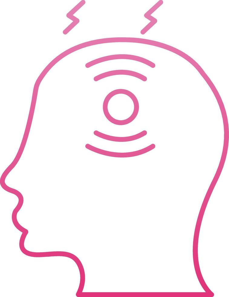 Headache Line Gradient Icon vector